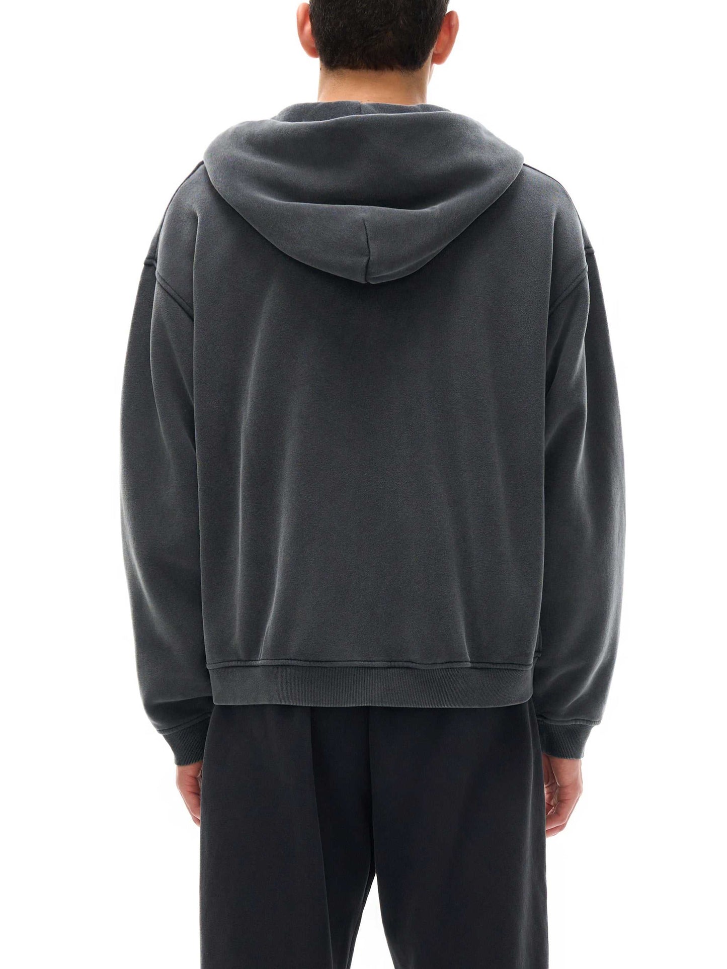 Mens Zip Up Hoodies Zip-Through Boxy Fleece Hoodie Streetwear Styling.