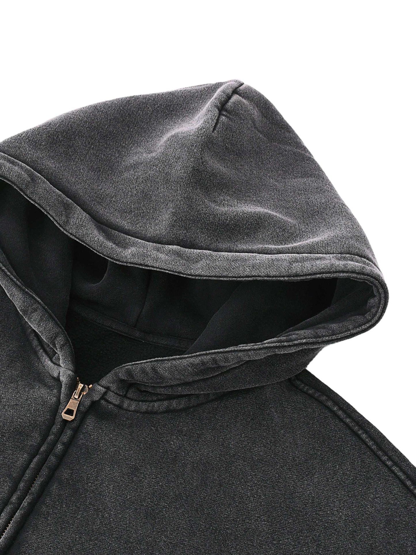 Mens Zip Up Hoodies Zip-Through Boxy Fleece Hoodie Streetwear Styling.