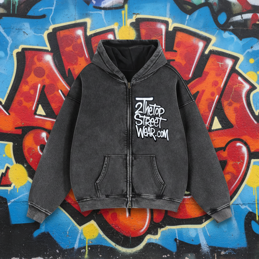 Mens Zip Up Hoodies Zip-Through Boxy Fleece Hoodie