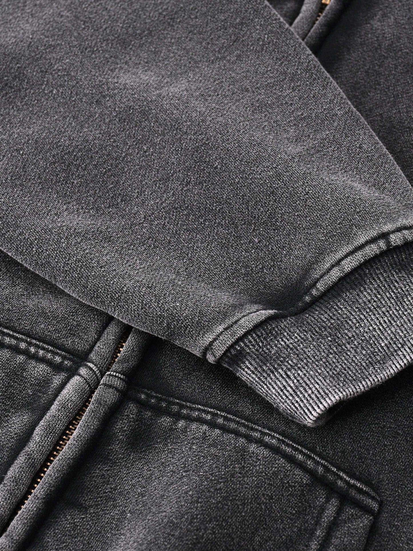 Mens Zip Up Hoodies Zip-Through Boxy Fleece Hoodie Streetwear Styling.