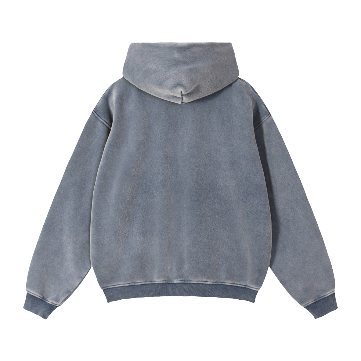 Mens Zip Up Hoodies Zip-Through Boxy Fleece Hoodie