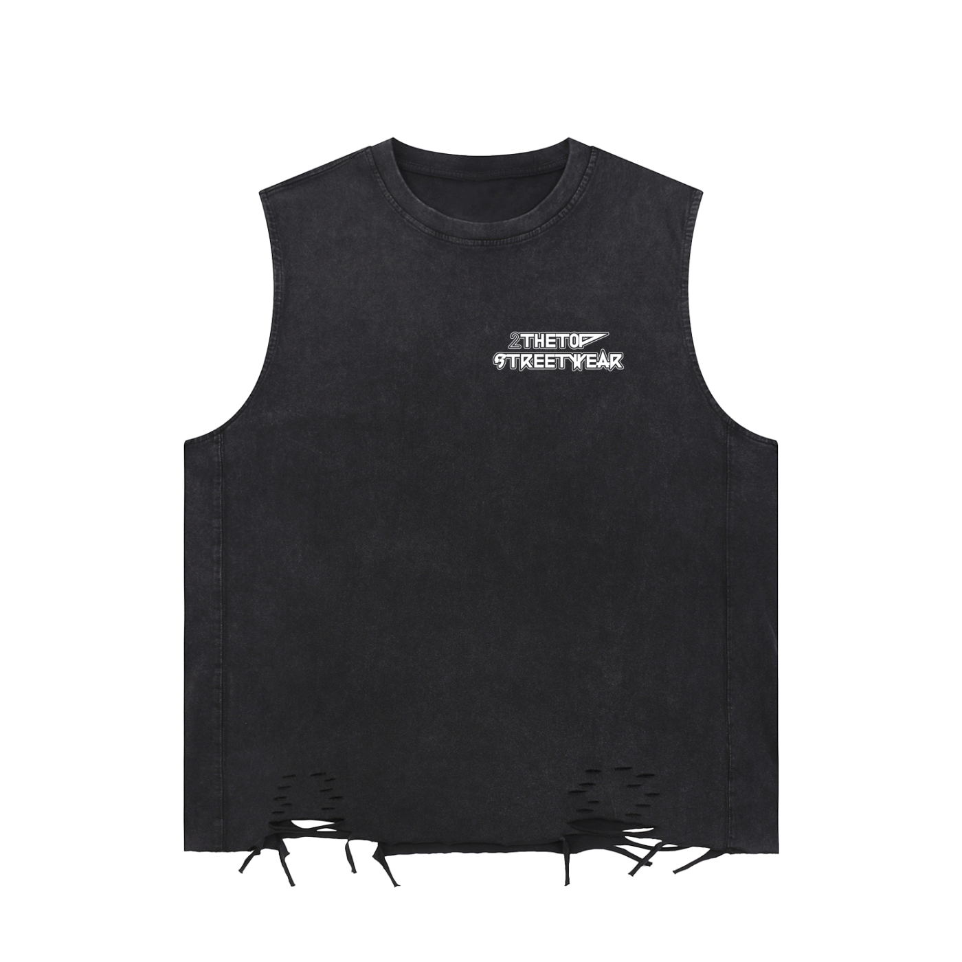Snow Washed Raw-Hem Tank Top