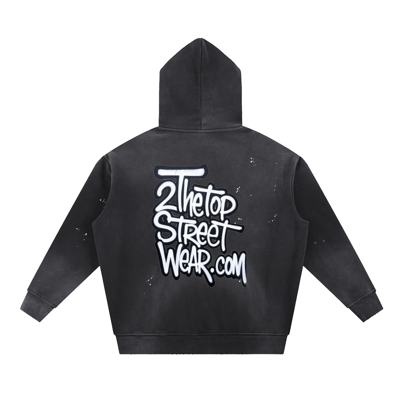 Vintage Washed Frayed Fleece Hoodie