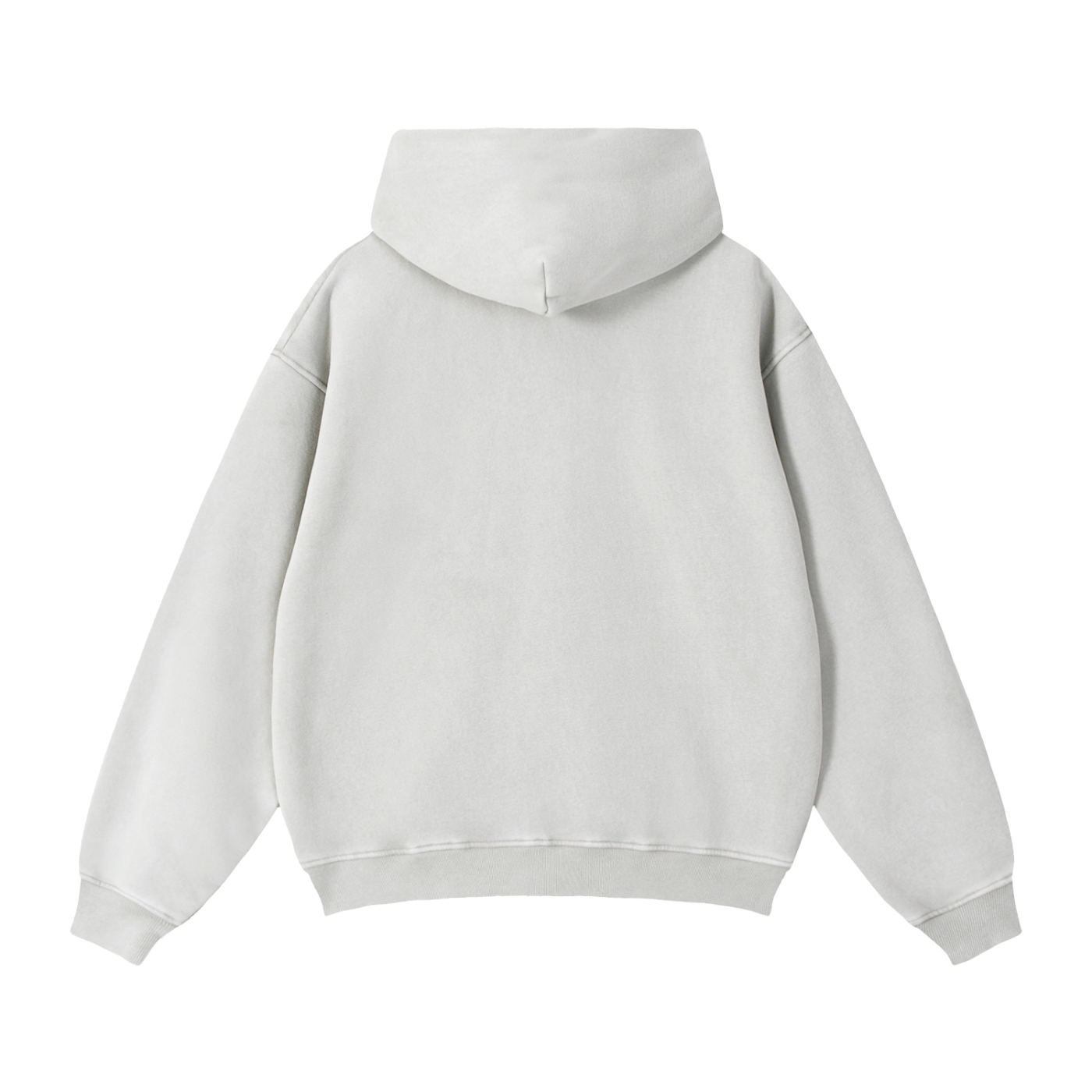 Mens Zip Up Hoodies Zip-Through Boxy Fleece Hoodie