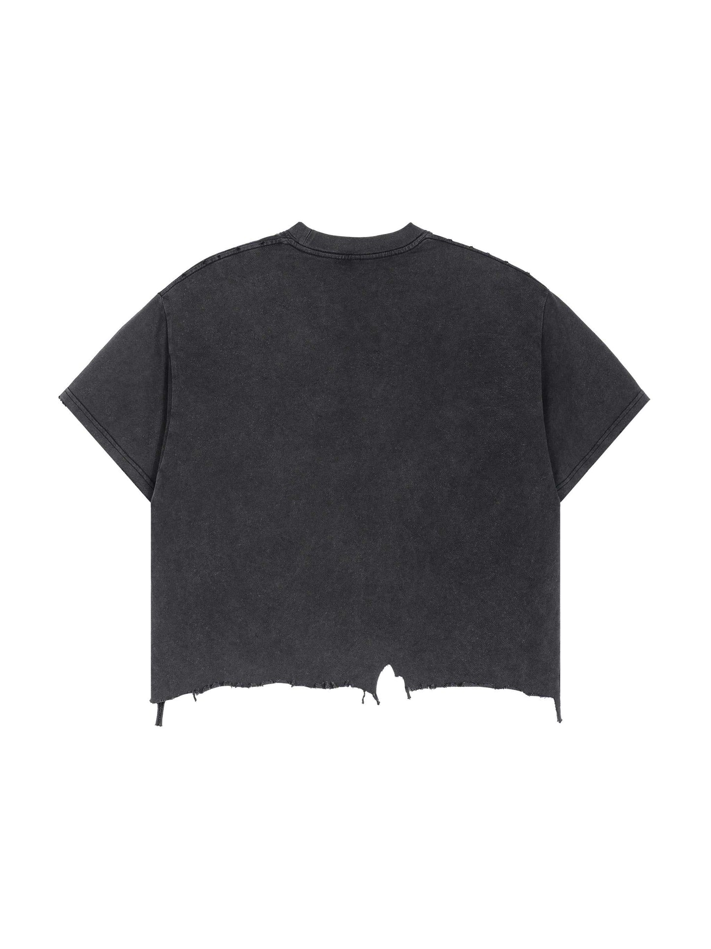 Vintage Wash Boxy Distressed Hem T-Shirt