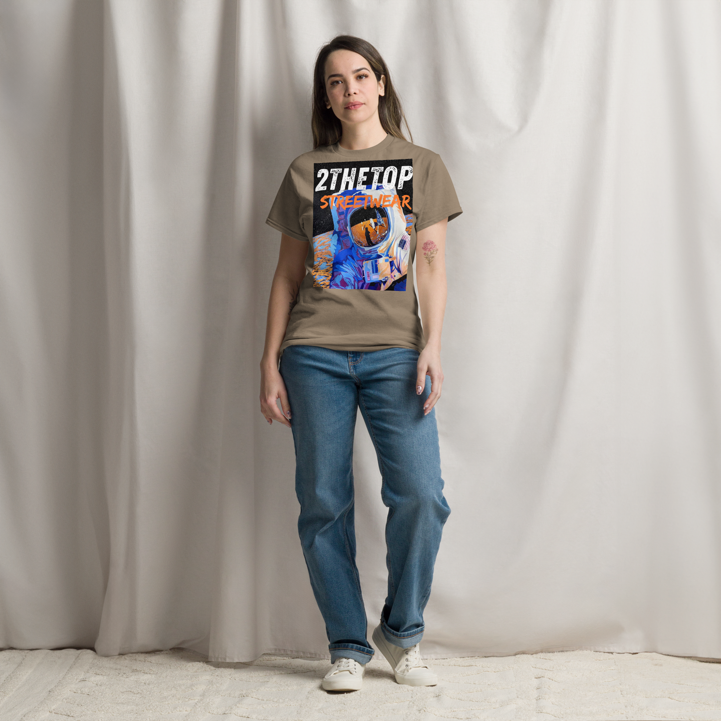 Men's streetwear graphics t-shirt with bold astronaut design and comfortable cotton fabric