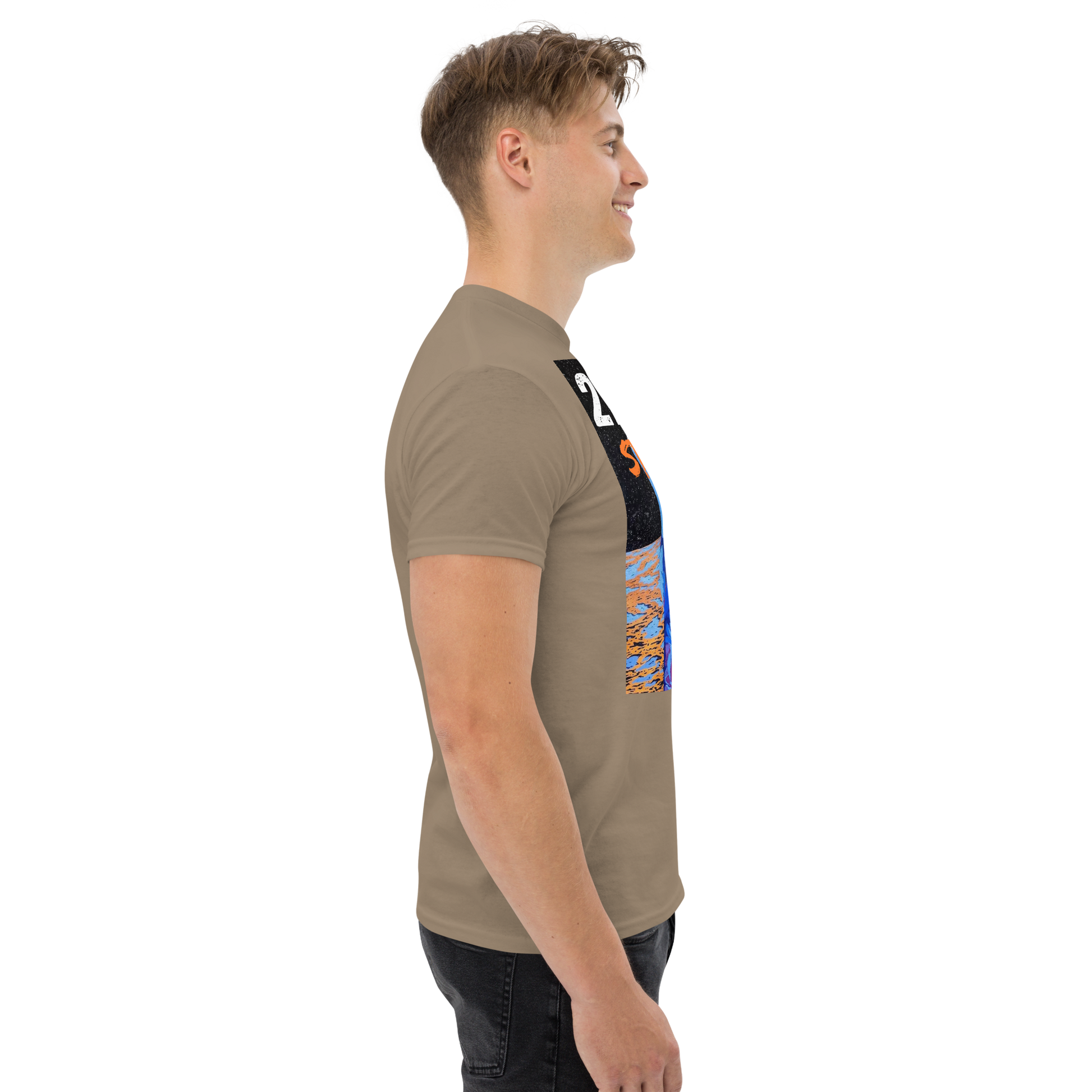 Urban streetwear graphics t-shirt featuring a bold astronaut design on a breathable cotton adult tee