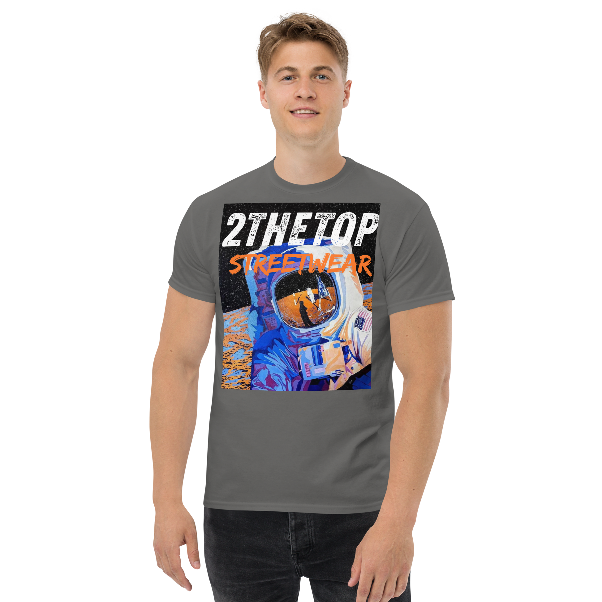 Adult graphics t-shirt with bold astronaut design for streetwear style