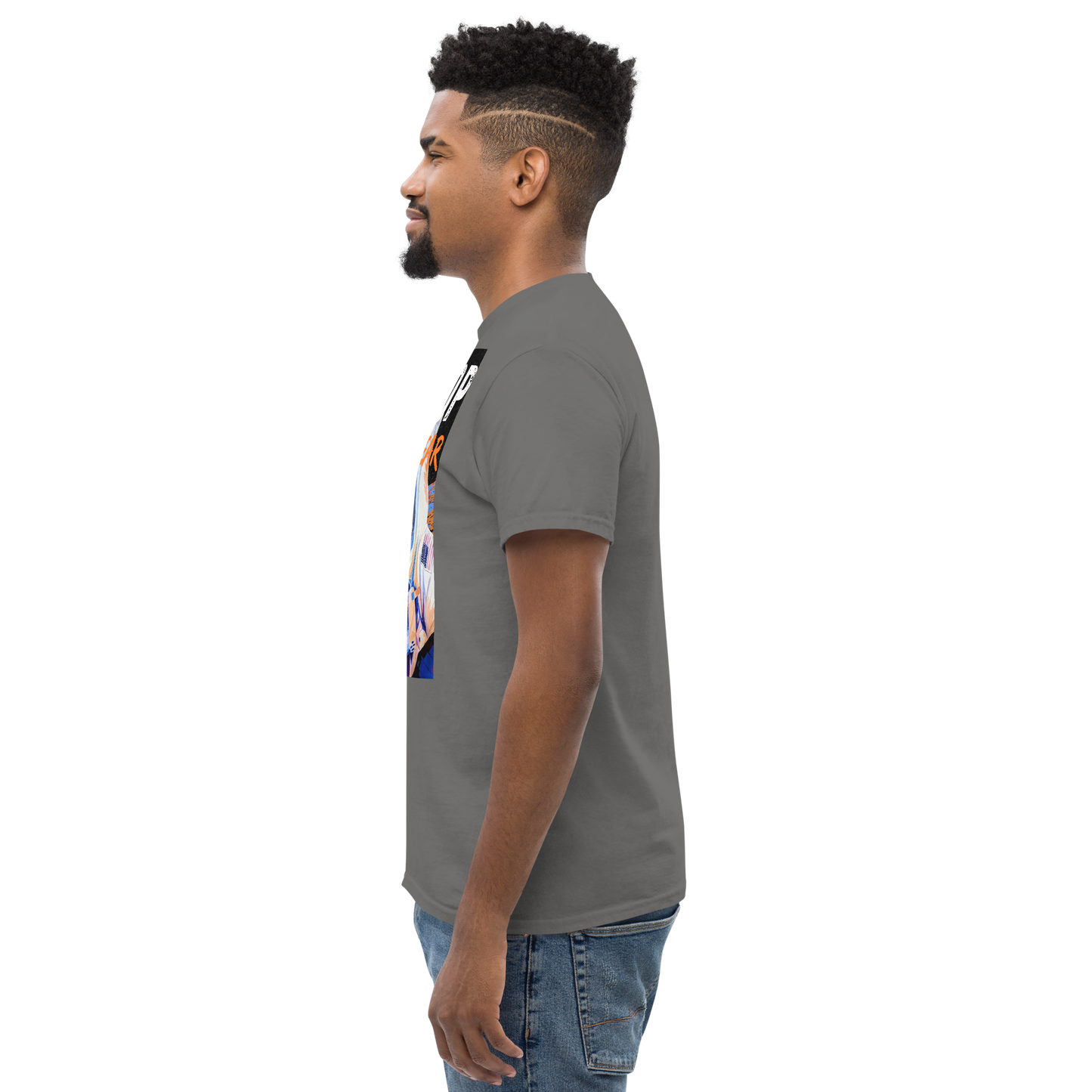 Adult streetwear graphics t-shirt with astronaut design, high-quality cotton, breathable and durable for casual layering