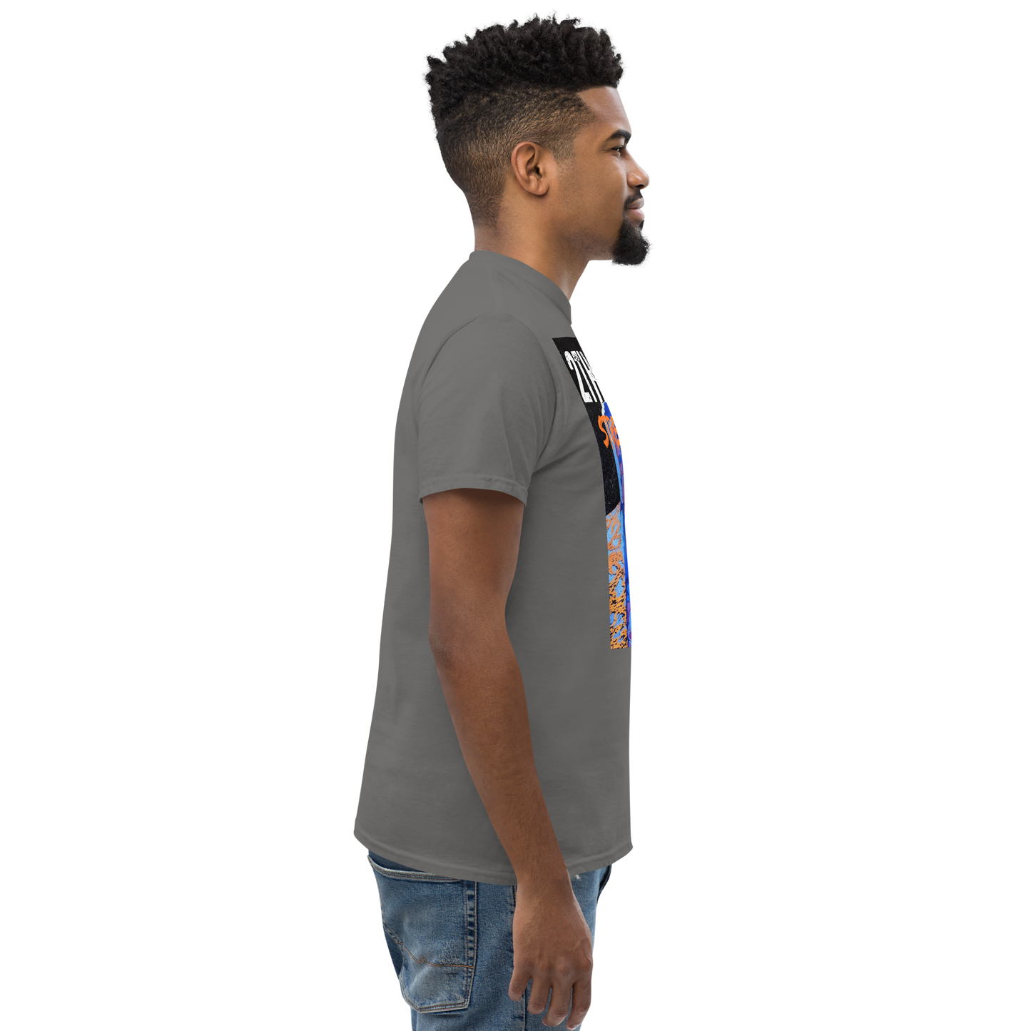 Adult streetwear graphics t-shirt featuring bold astronaut design on high-quality cotton fabric
