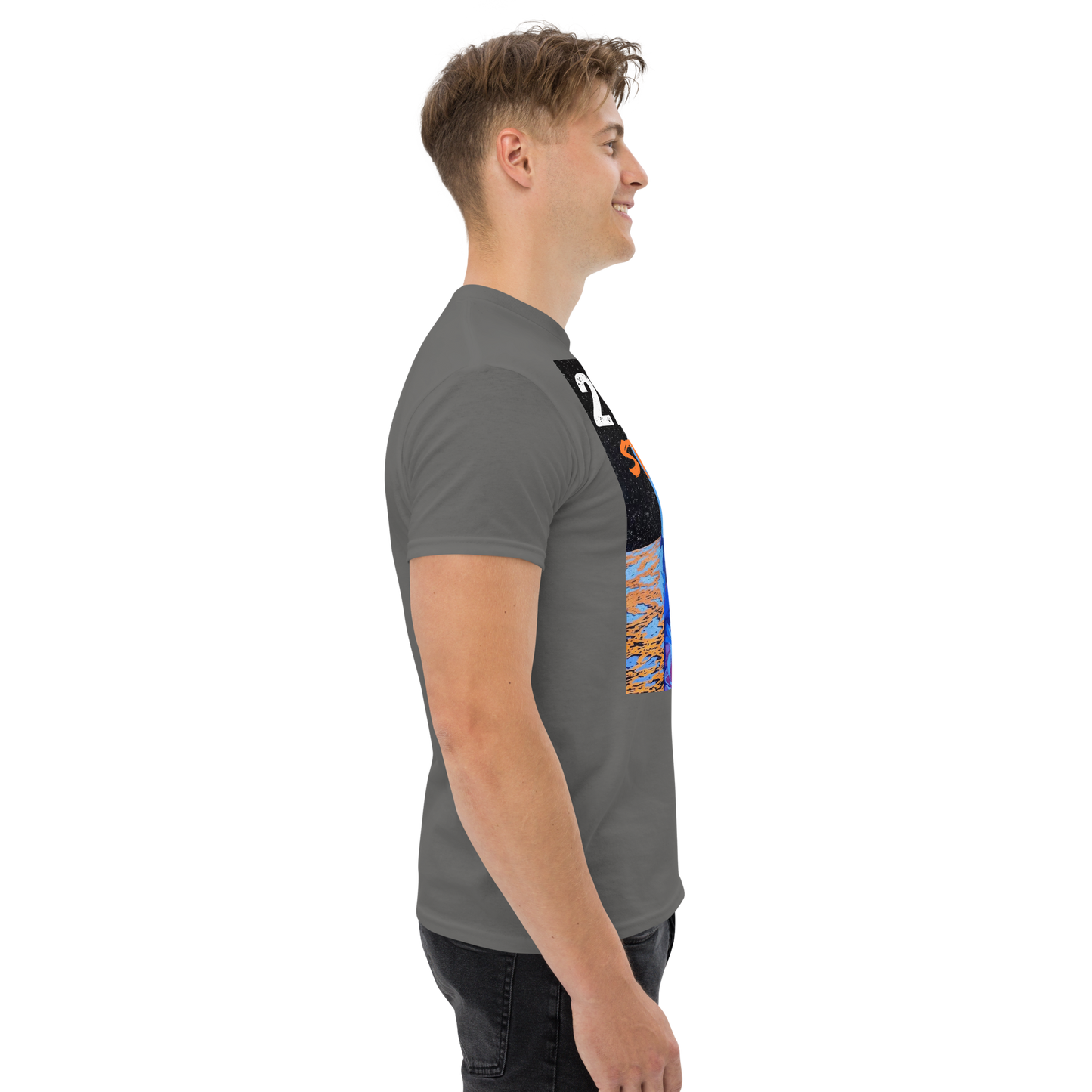 Adult streetwear graphics t-shirt with bold astronaut design and breathable cotton fabric