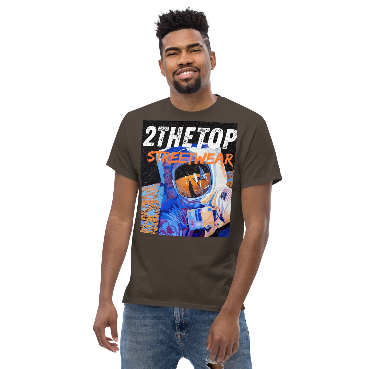 Adult graphics t-shirt with astronaut design for streetwear style