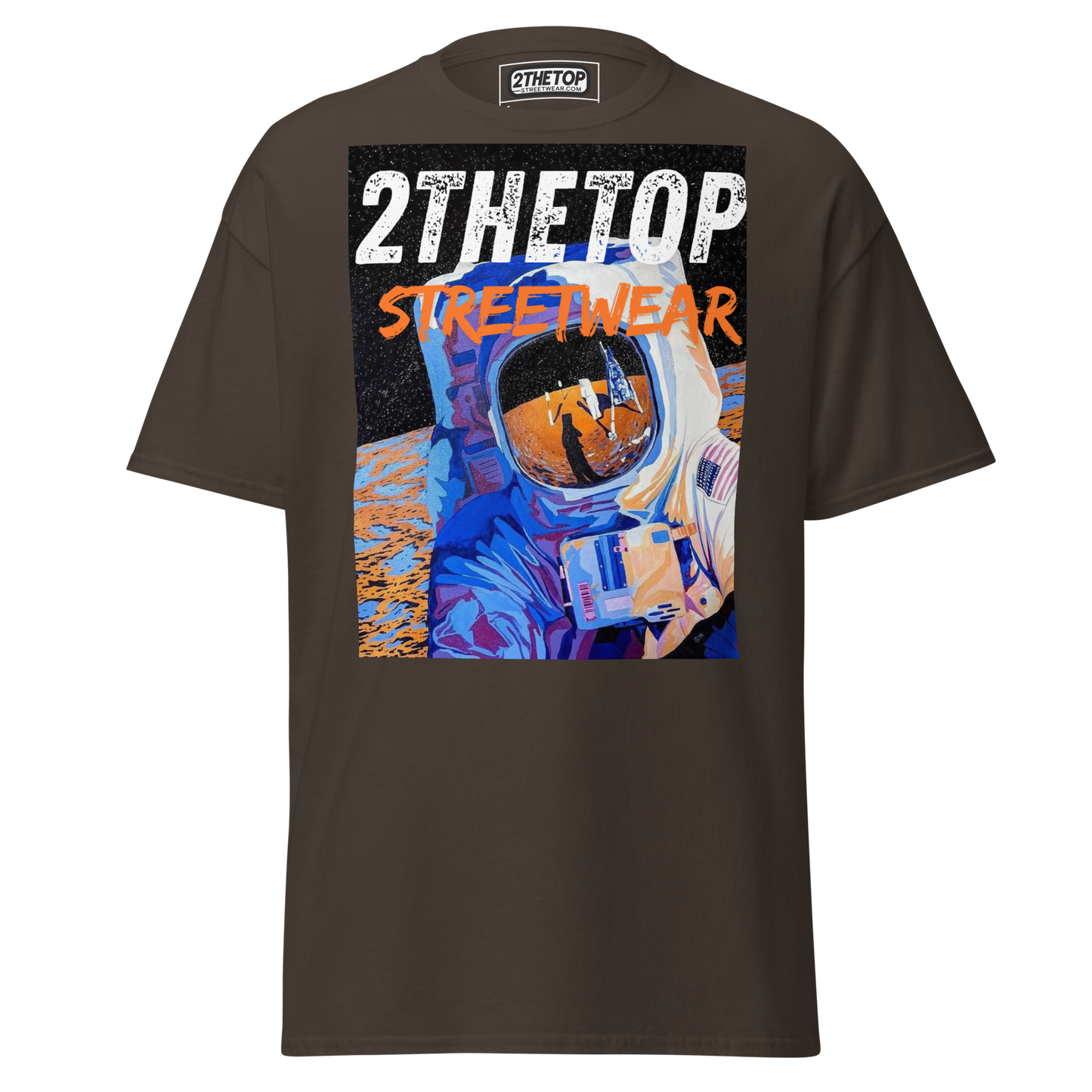 Adult streetwear graphics t-shirt featuring bold astronaut design on breathable cotton fabric