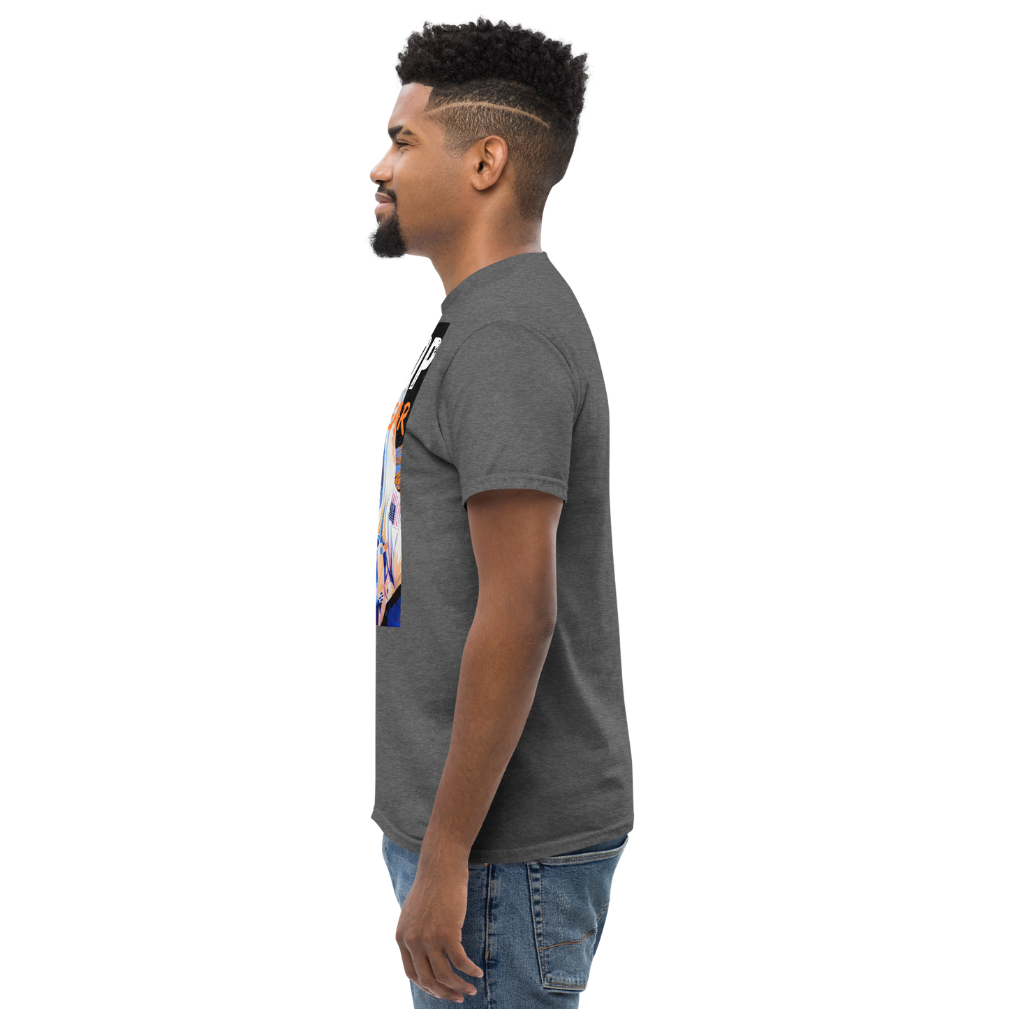 Adult streetwear graphics t-shirt with astronaut design and breathable cotton fabric