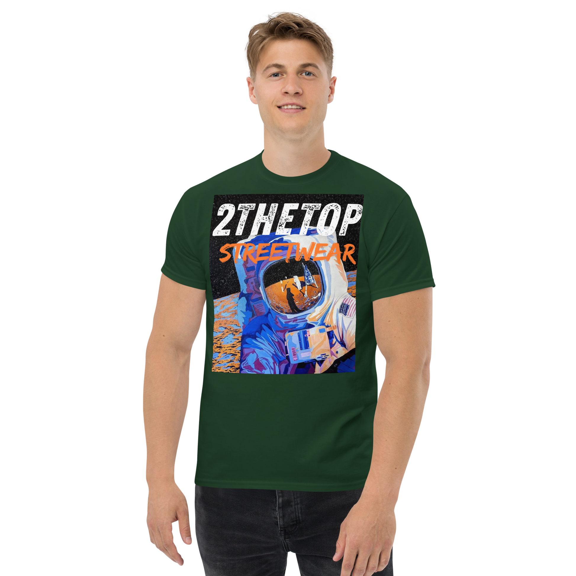 Adult graphics t-shirt with bold astronaut design for streetwear style