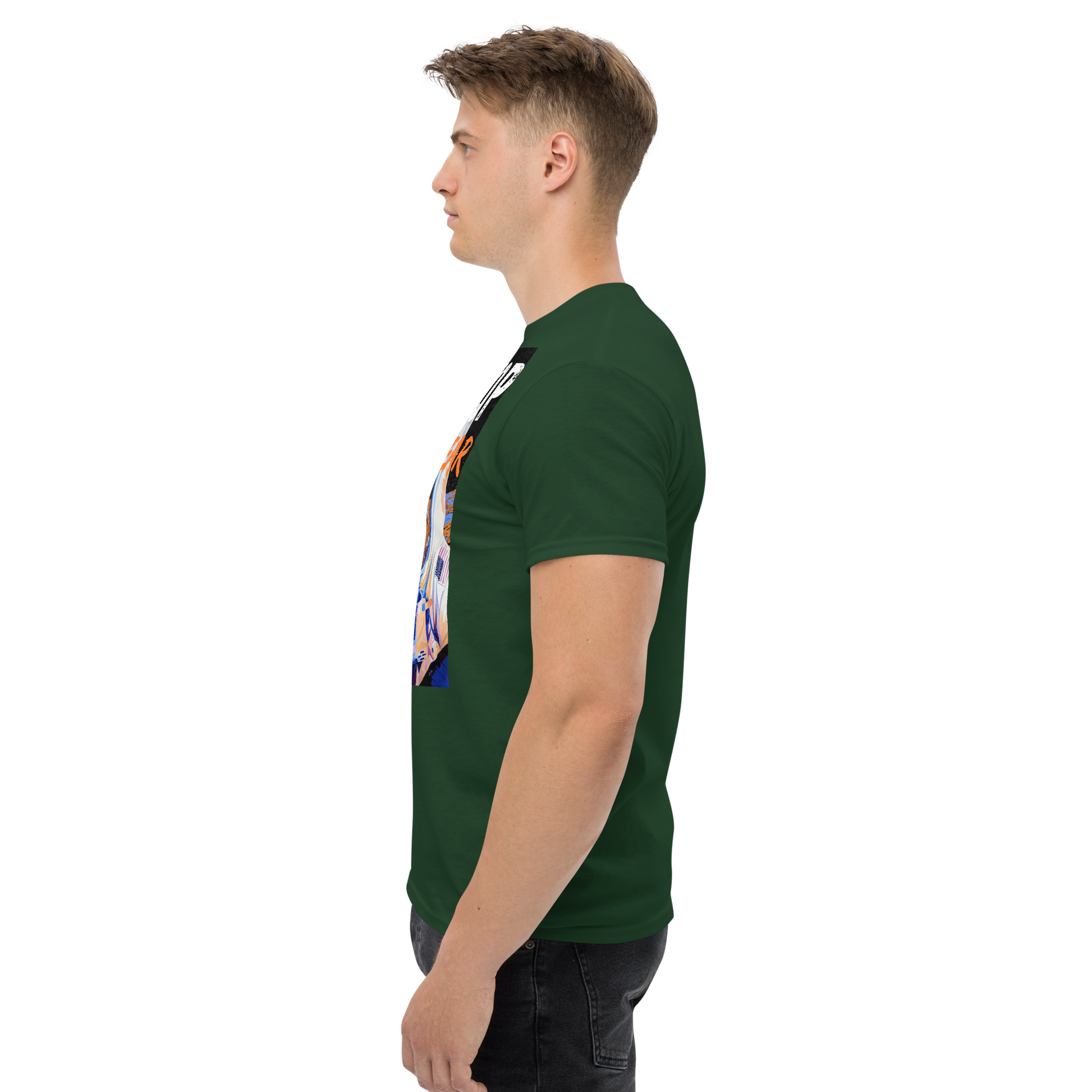 Men's streetwear graphics t-shirt with bold astronaut design on cotton fabric