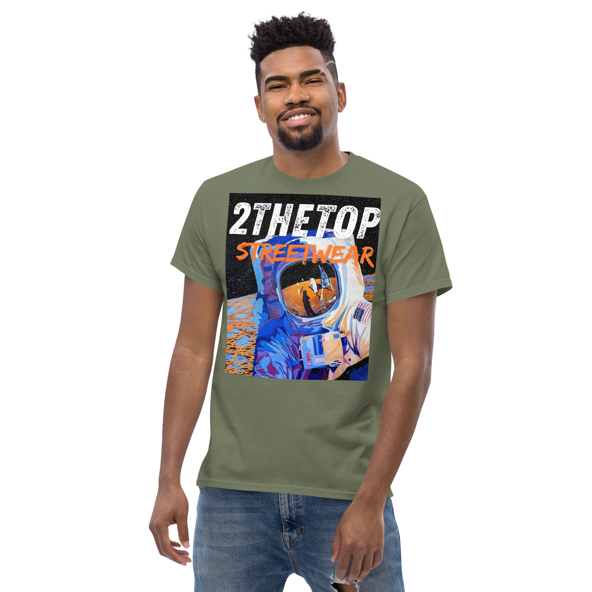 Graphics t-shirt featuring bold astronaut design for streetwear style
