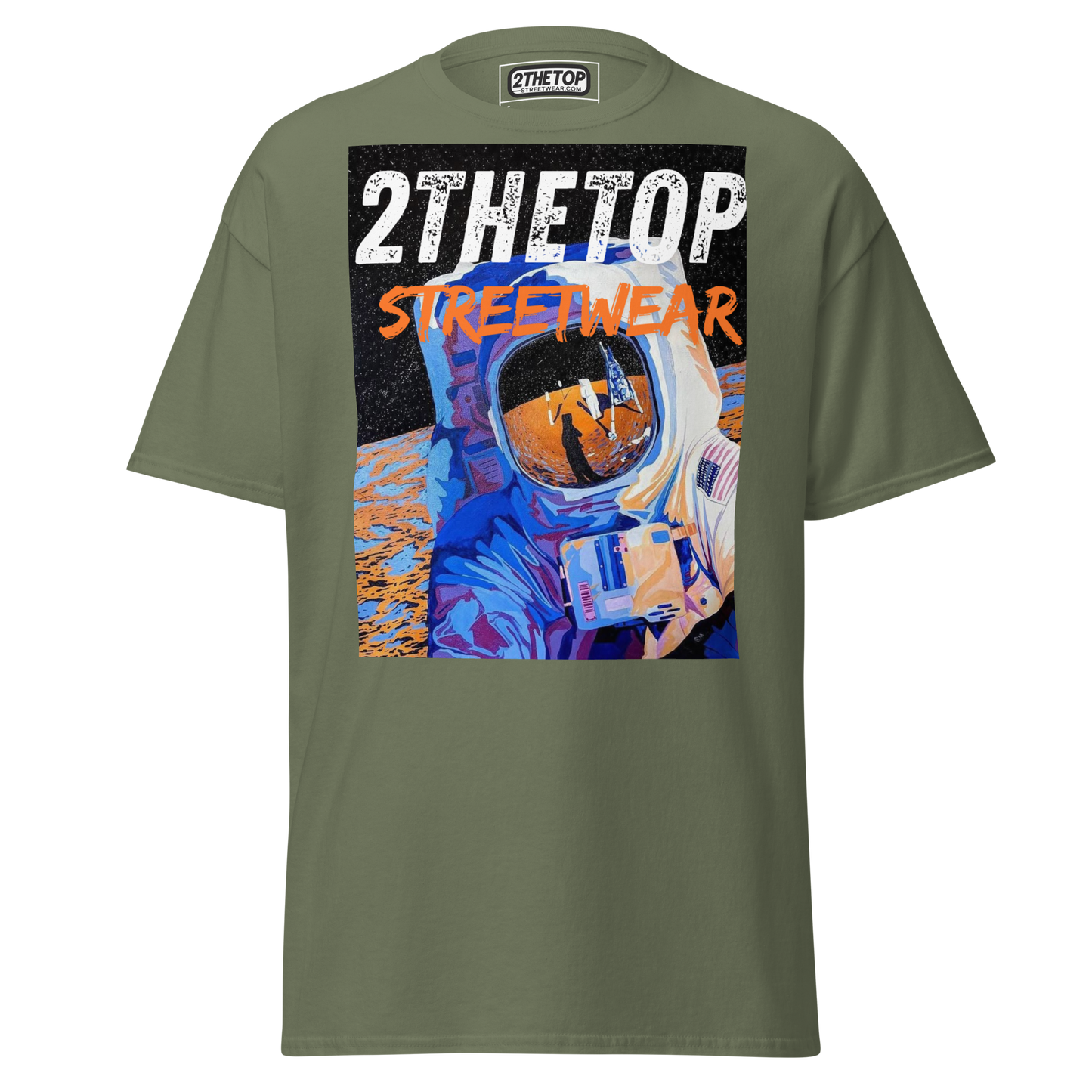 Urban streetwear graphics t-shirt featuring bold astronaut design on breathable cotton fabric