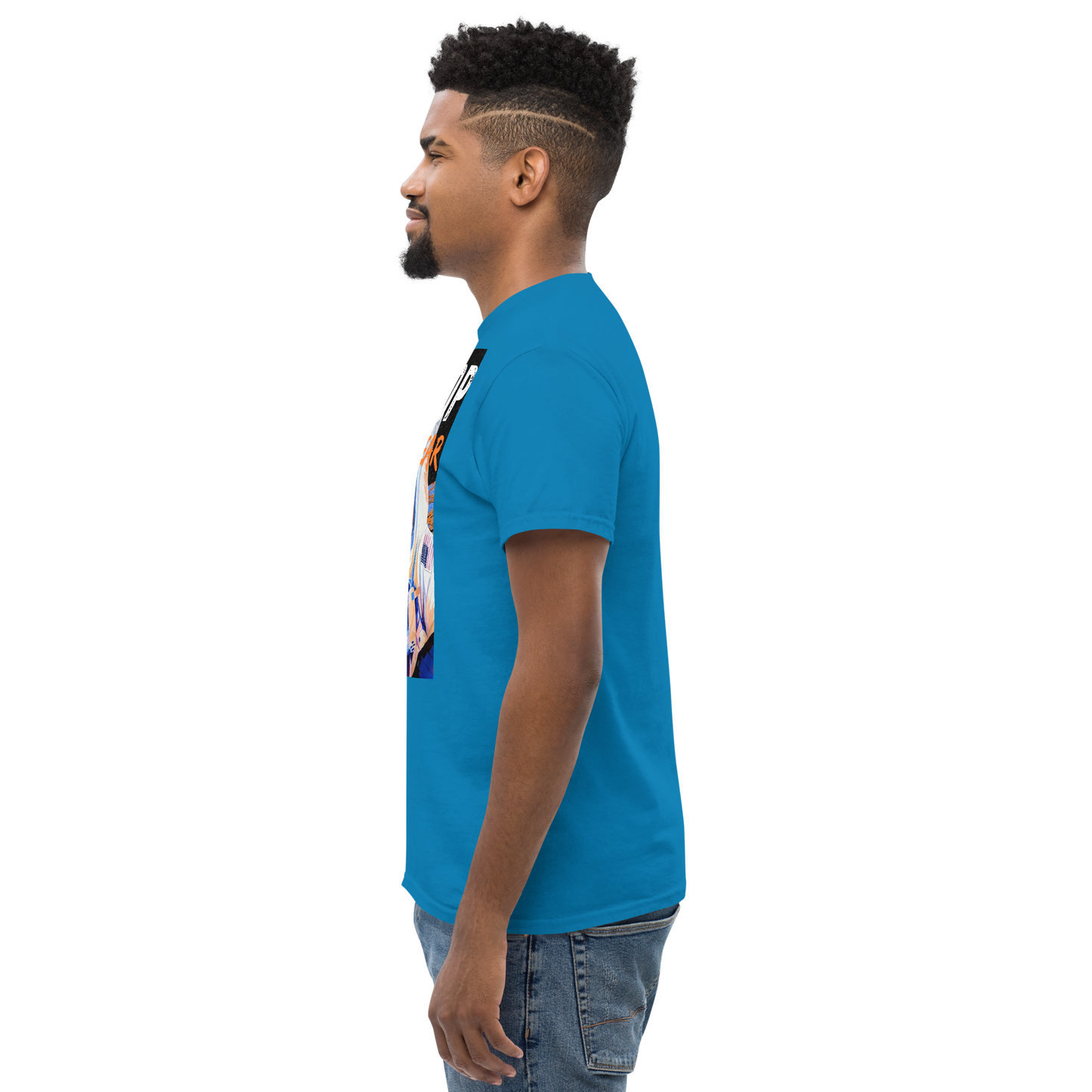 Adult streetwear graphics t-shirt featuring a bold astronaut design on breathable cotton fabric