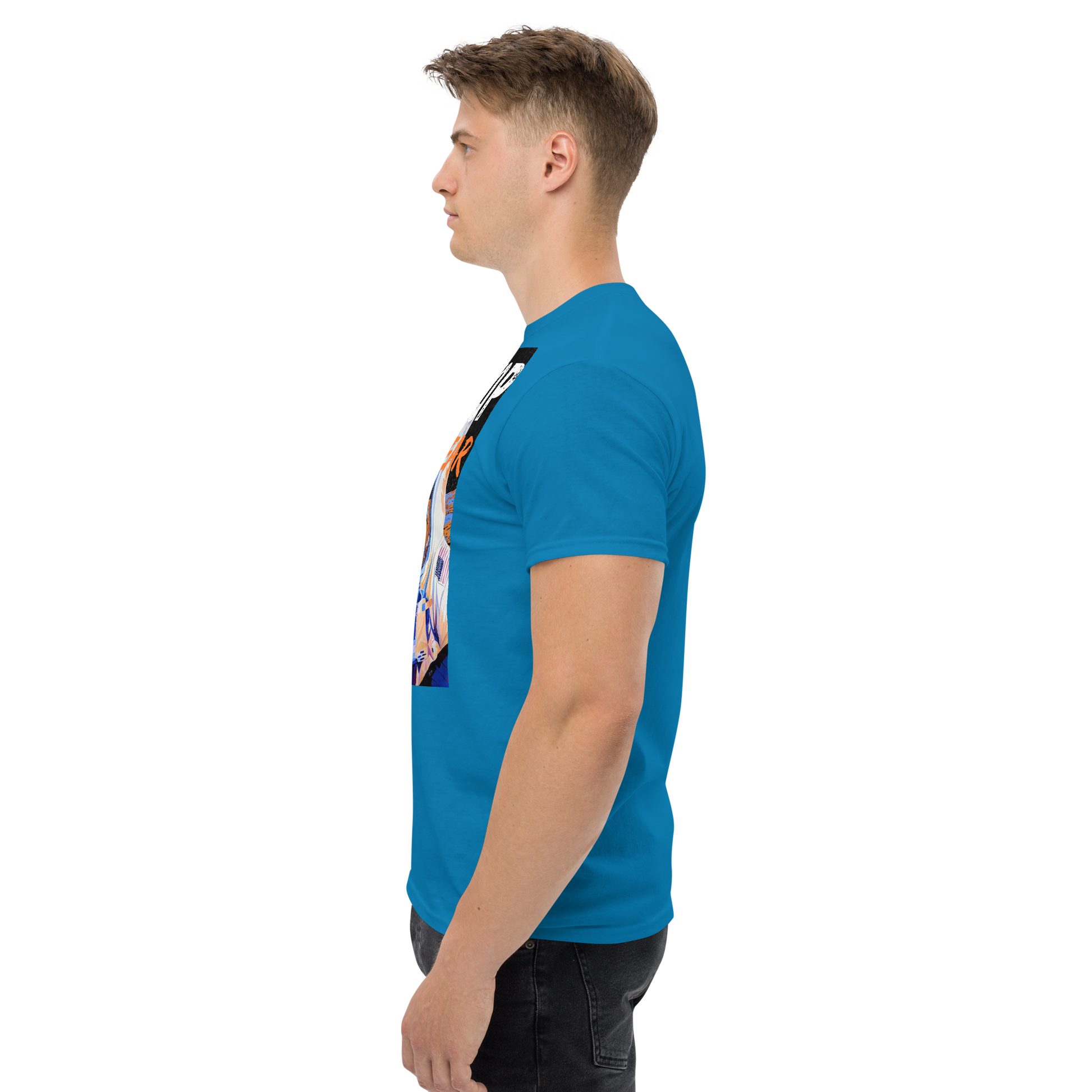 Adult streetwear graphics t-shirt featuring bold astronaut design on breathable cotton fabric