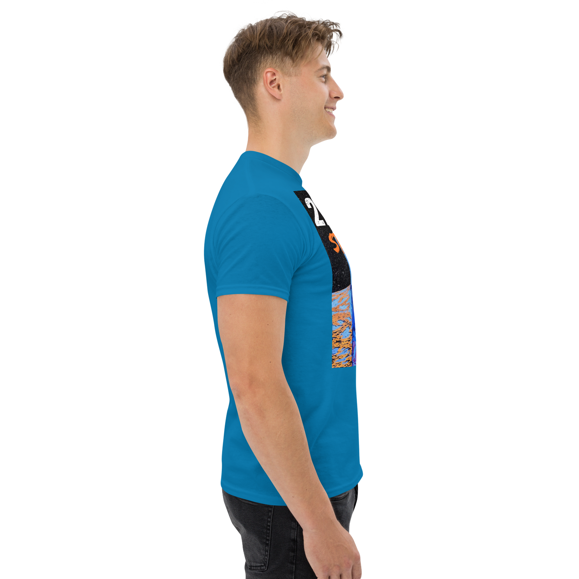 Adult streetwear graphics t-shirt featuring bold astronaut design and breathable cotton fabric